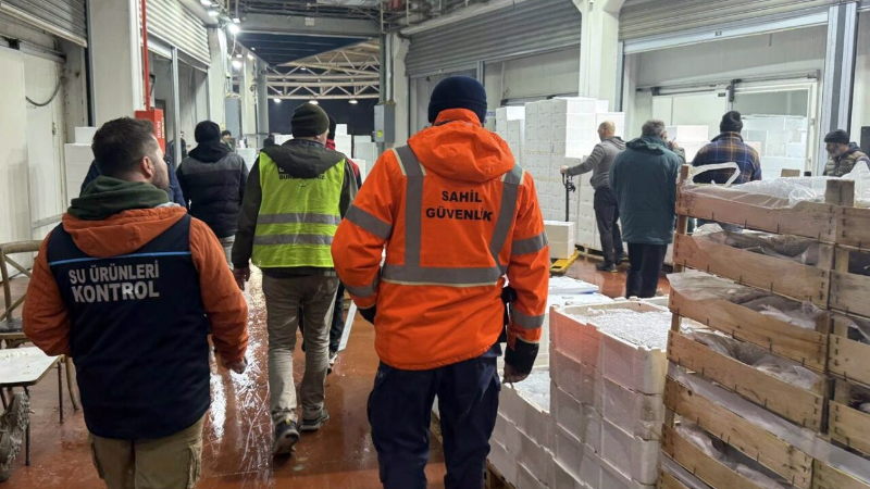 Bursa Balık Hali’nde denetim zamanı; 615 kilogram istavrite el konuldu