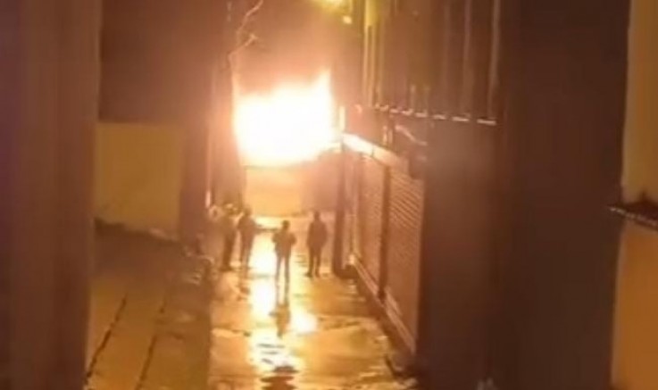 Bursa'da panik anları; Alevler yükseldi