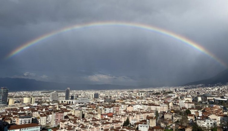 Bursa'da yağmur sonrası görsel şölen!