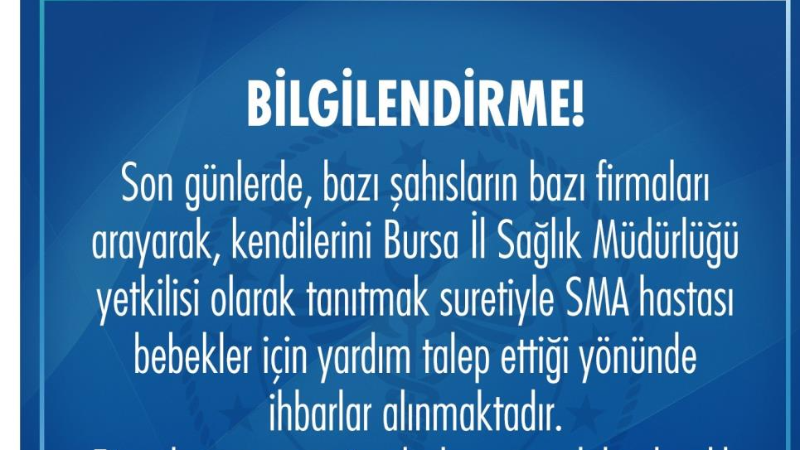 Bursa İl Sağlık Müdürlüğü'nden önemli uyarı!