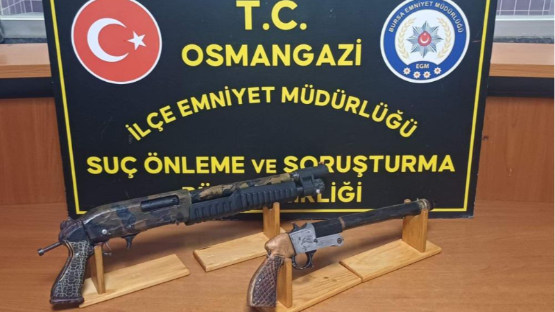 Bursa Osmangazi'de ruhsatsız silah operasyonu