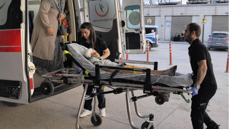 Bursa'da  küçük çocuğun talihsiz anı!