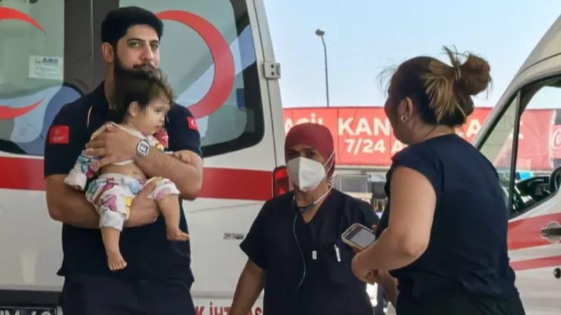 Bursa'da 1 yaşında bebeğin başına bakın ne geldi!