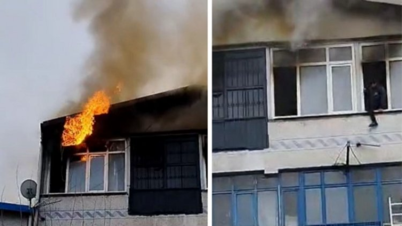 Bursa'da alevler arasında kalıyordu son anda kurtarıldı