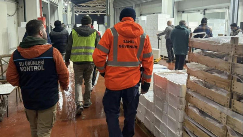 Bursa'da balık haline ani baskın!
