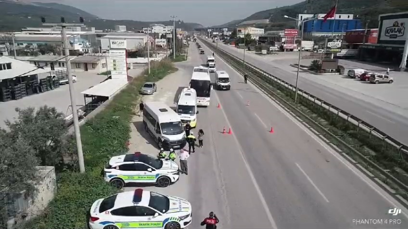 Bursa'da dron destekli denetim; Yolun sonu Bayram olsun...