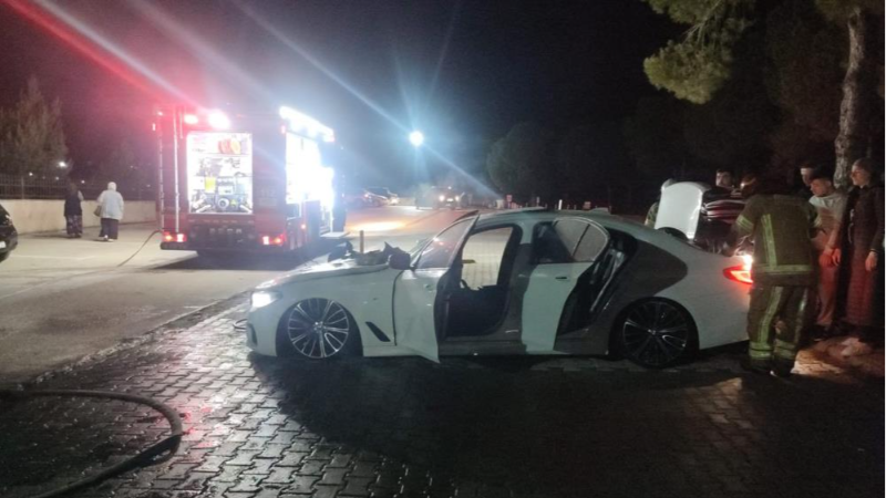 Bursa'da hastane otoparkında panik!