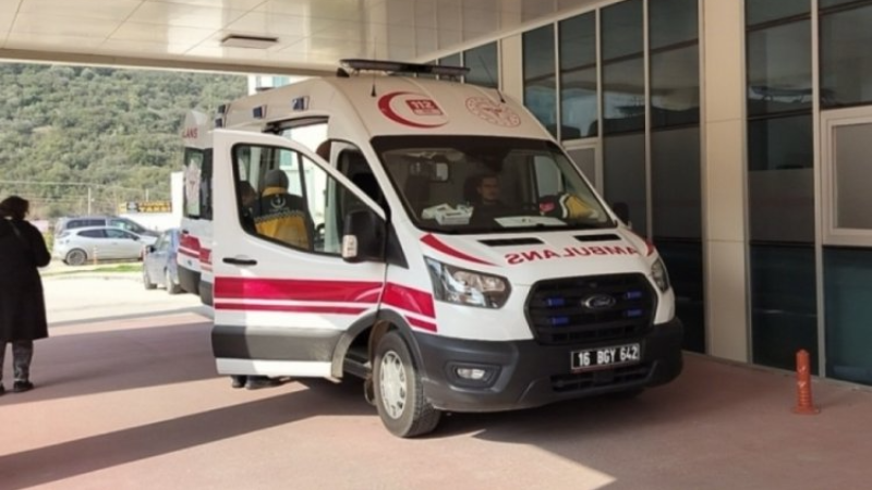 Bursa'da işçinin şanssız anı!