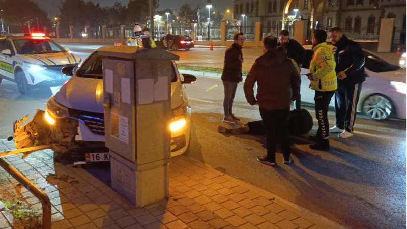 Bursa’da kontrolden çıkan otomobil bu hale geldi