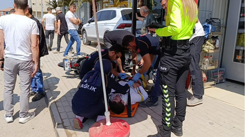 Bursa'da motosikletli gencin zor anları!