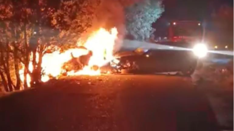 Bursa'da olaylı gece; Araç alev aldı, yangın ormana sıçradı