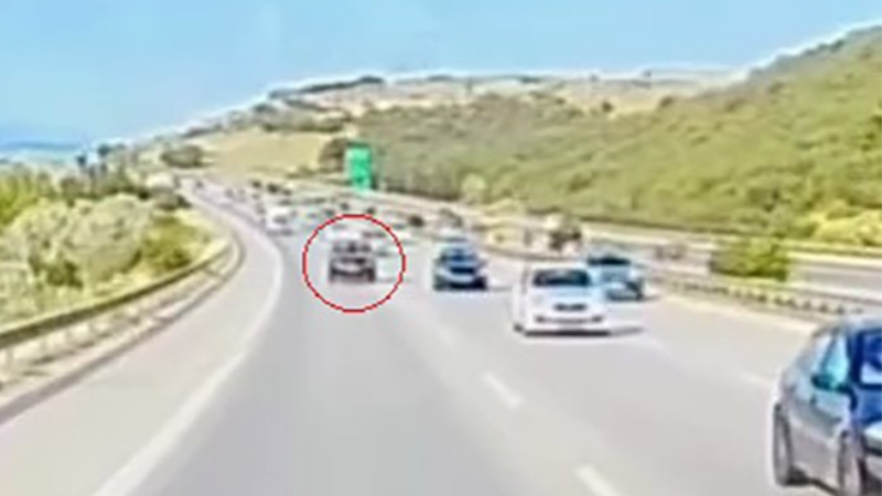 Bursa'da otobanda dehşet anı; Herkesi tehlikeye attı
