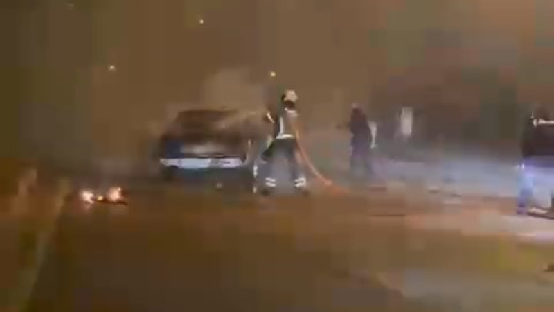 Bursa'da panik anları; Alev alev yandı...