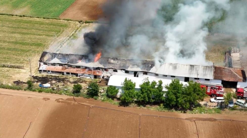 Bursa'da yangın havadan böyle görüntülendi
