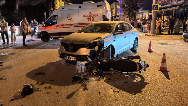 Bursa'da yine bir motosiklet kazası; 1 kişi ağır yaralı...