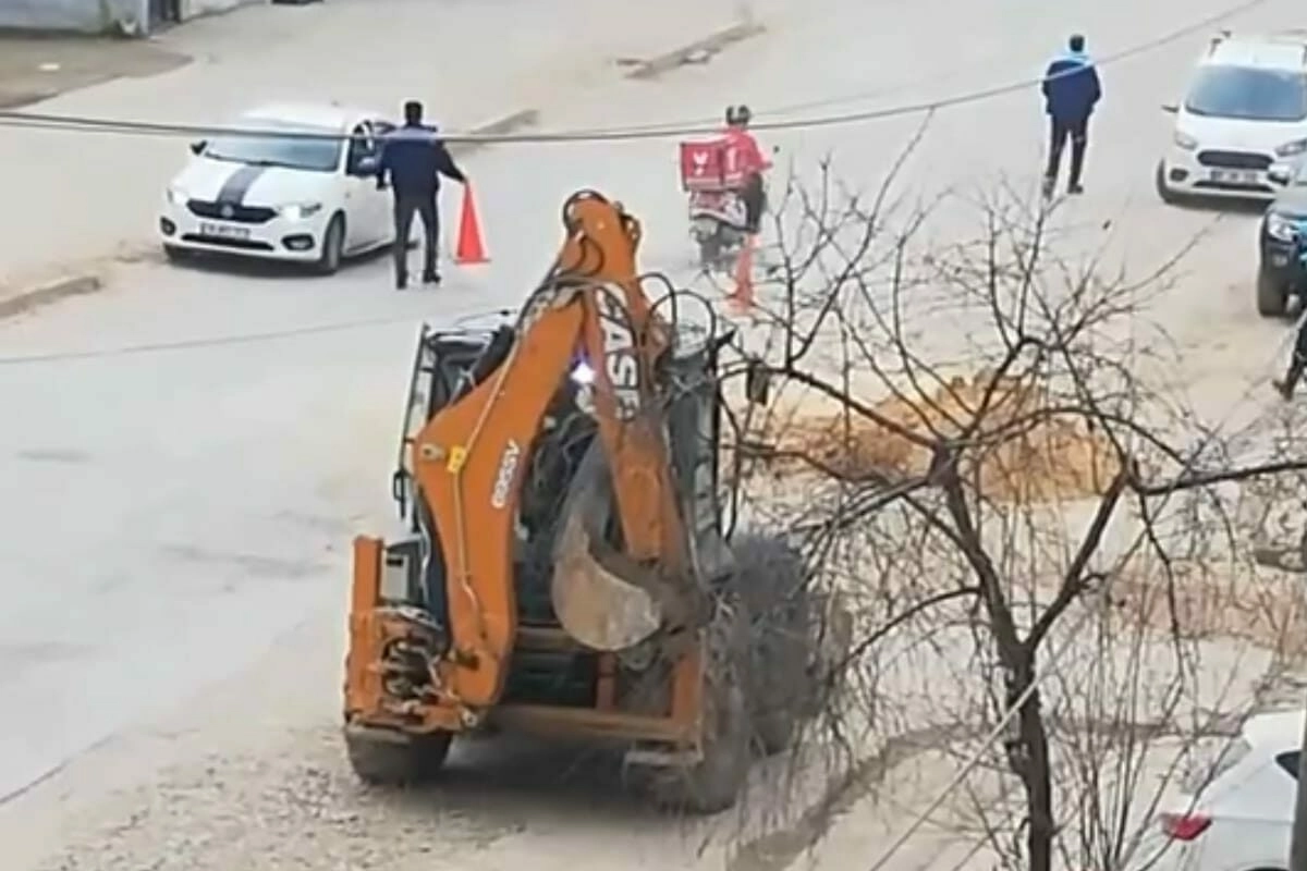 İnegöl’de doğal gaz borusu delindi