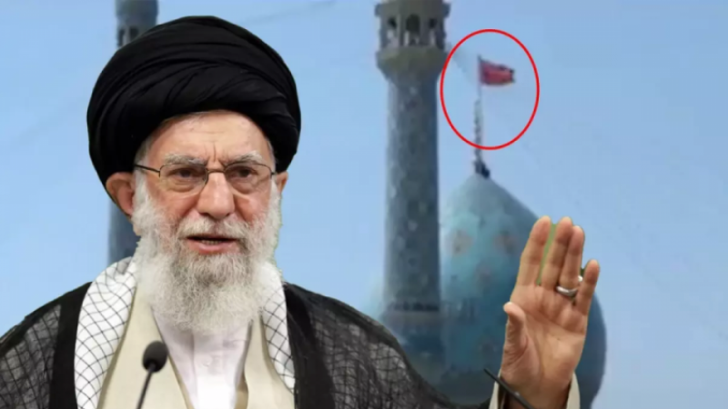 İran'dan intikam mesajı! Kırmızı bayrak göndere çekildi