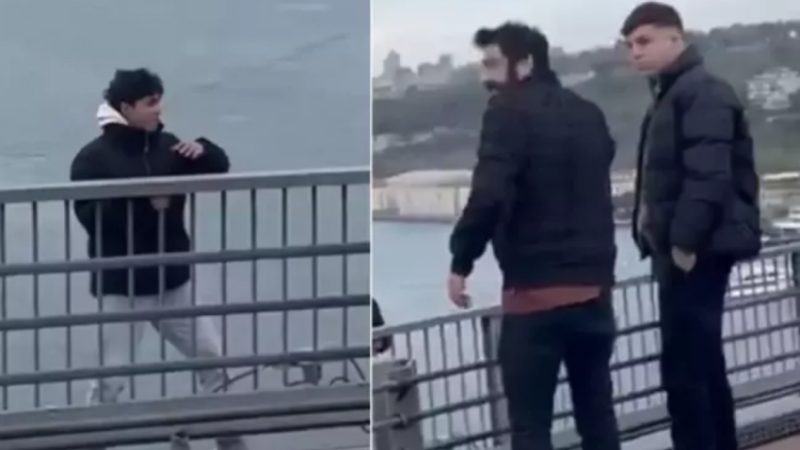 Köprüde intihara kalkışan genci bakın kim ikna etti