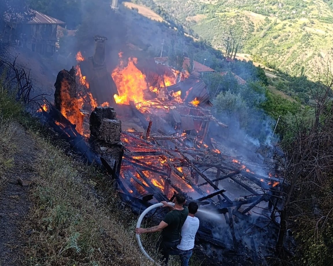 Köyde çıkan yangın 2 evi küle çevirdi