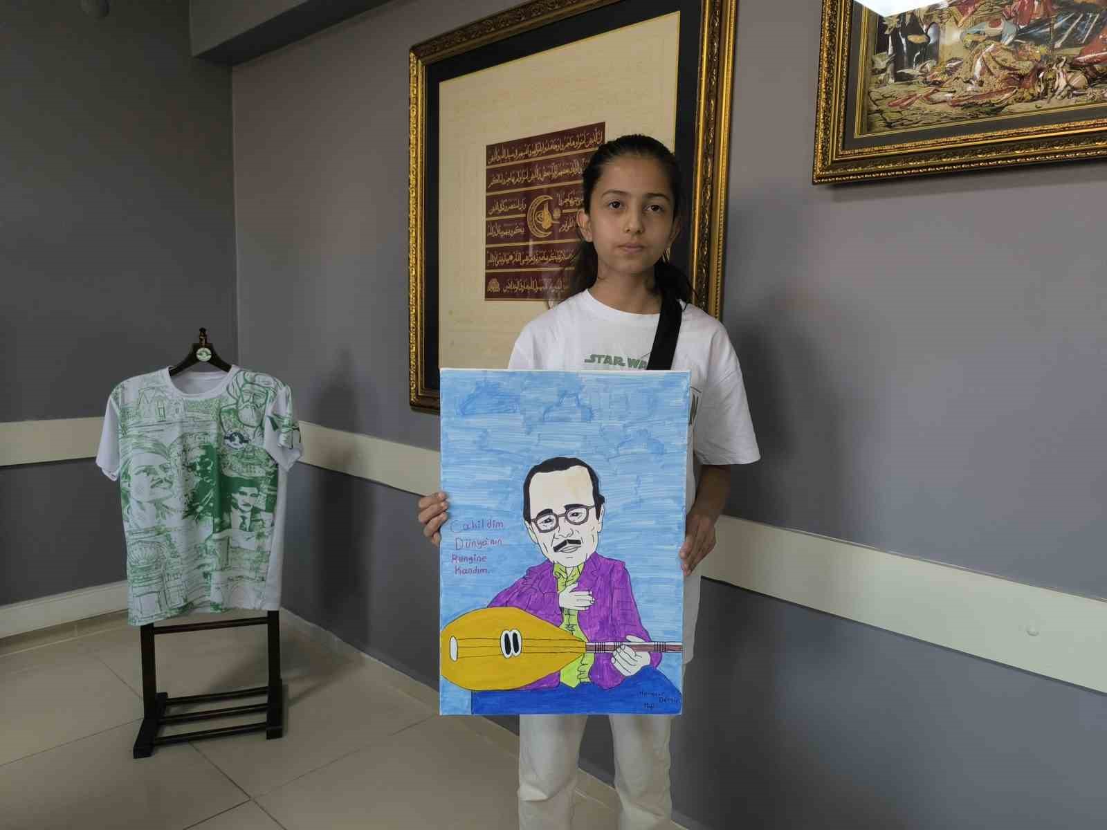 Neşet Ertaş’ın karakalem resmi ödül getirdi