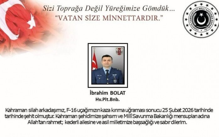 Şehit olan pilotun kimliği açıklandı