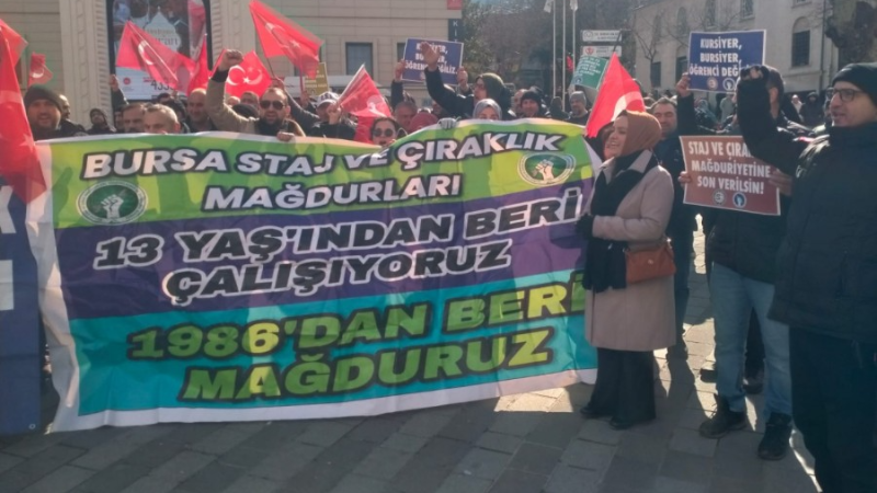 Staj ve çıraklık mağdurları Bursa'da ayağa kalktı, yetkililere seslendi...