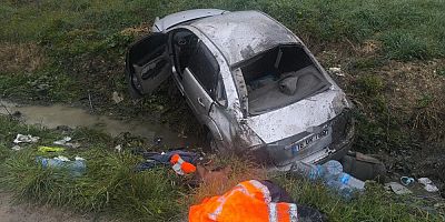 Bursa’da araç takla attı, tarlaya uçtu