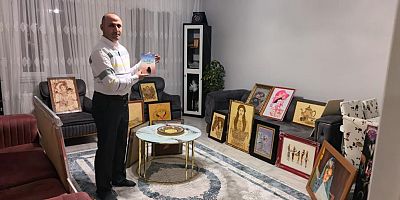 Bursa'da güvenlik görevlisi çatı katını sanat atölyesine çevirdi