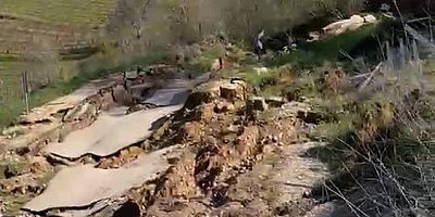 Bursa’da heyelan şoku; Yol parçalara ayrıldı