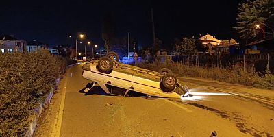 Bursa’da kontrolden çıkan araç bu hale geldi