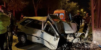 Bursa'da kontrolden çıkan araç bu hale geldi!