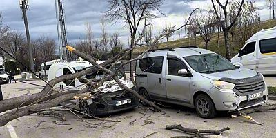 Bursa'da korkunç görüntü; Araçların üzerine devrildi