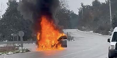Bursa'da korkutan görüntü; Alev alev yandı