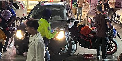 Bursa'da korkutan kaza; Araca saplandı...