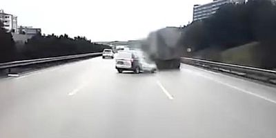Bursa'da otoyolda korku dolu anlar!