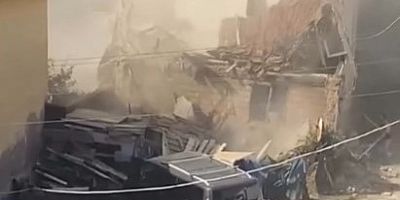 Bursa'da panik anları; Kendiliğinden yıkıldı...