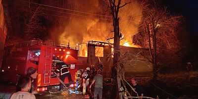 Bursa'da tek katlı ev alev alev yandı!