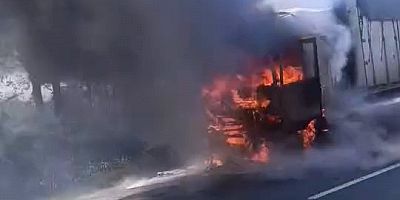Bursa’da tır alev alev yandı!