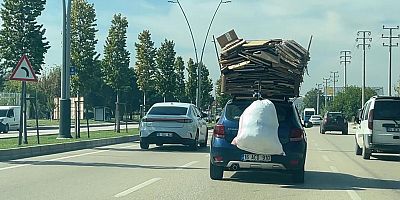 Bursa'da trafikte şaşırtan görüntü!