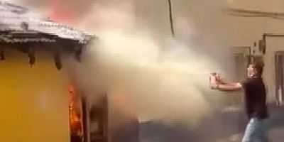 Bursa’da yangına ilk müdahale vatandaştan