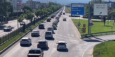 Bursa İnegöl’de bayram dönüş trafiği işte bu şekilde!