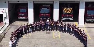 Bursa itfaiyesi'nden milli takımımıza anlamlı destek