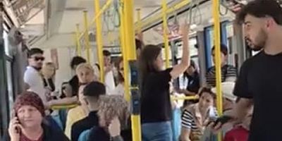 Bursa metrosunda bakın ne için tartıştılar!