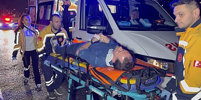 Yoldan çıkan otomobil refüje çıktı