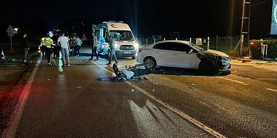 Motosiklet ile otomobil çarpıştı: 1 yaralı