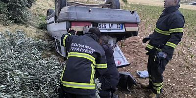 Otomobil şarampole devrildi: 1 yaralı