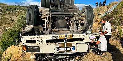 Yem yüklü tır şarampole yuvarlandı: 1 ölü