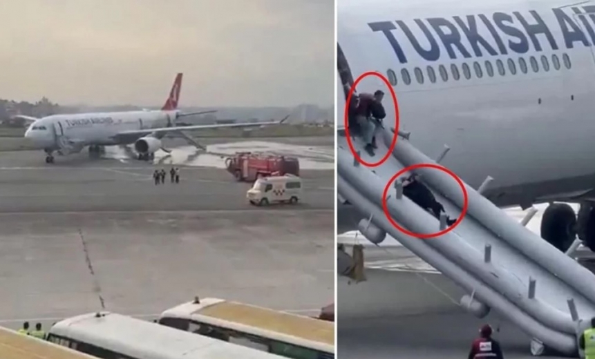 THY uçağında büyük panik! Yolcular korku içinde tahliye edildi