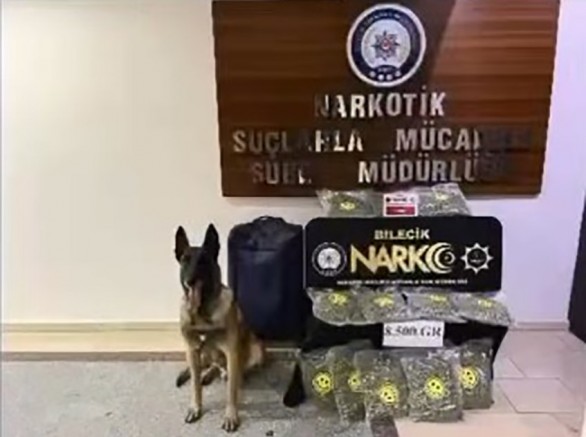 Valizden 8,5 kilo uyuşturucu çıktı