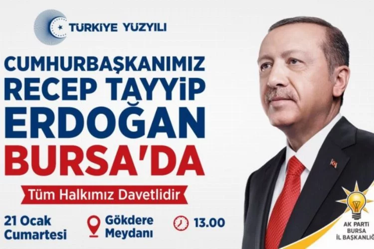 Erdoğan 21 Ocak'ta Bursa'da